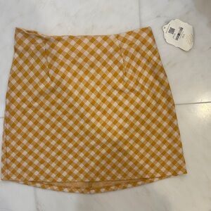 Checkered Gold and White Women's Skirt